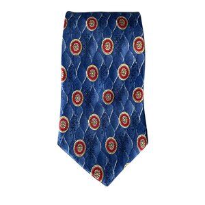 VTG Biella Premier Edition Mens Tie Silk Medallion Geometric Classic USA 90s
